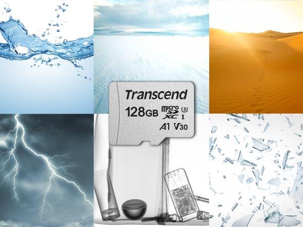 Transcend 128GB micro SD SDXC/SDHC 300S Memory Card with Adapter