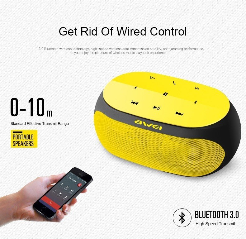Original Awei Y200 HiFi Wireless Speaker Bluetooth - yellow
