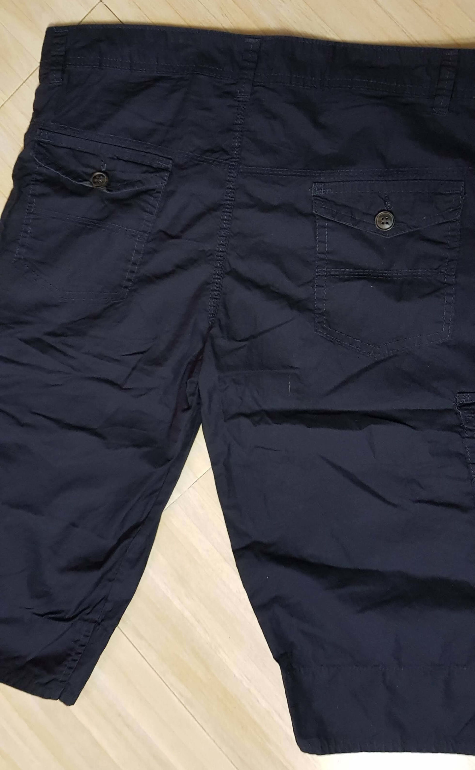 Solid Deep Navy Blue 3 Quarter Pant