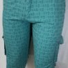 Bluish Green All Over Print 3 Quarter Pant