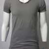 Factory Washed Grey V-Neck T-Shirt