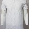 White With Pattern Over All Design Polo T Shirt