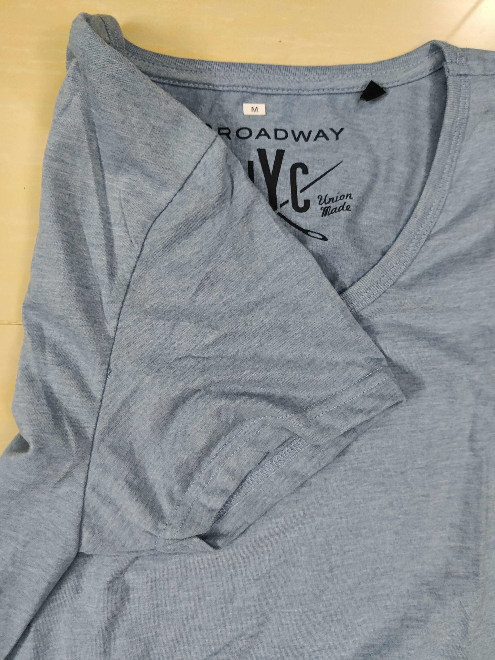 Dull Blue Solid V-Neck T-Shirt Dull Blue Solid V-Neck T-Shirt