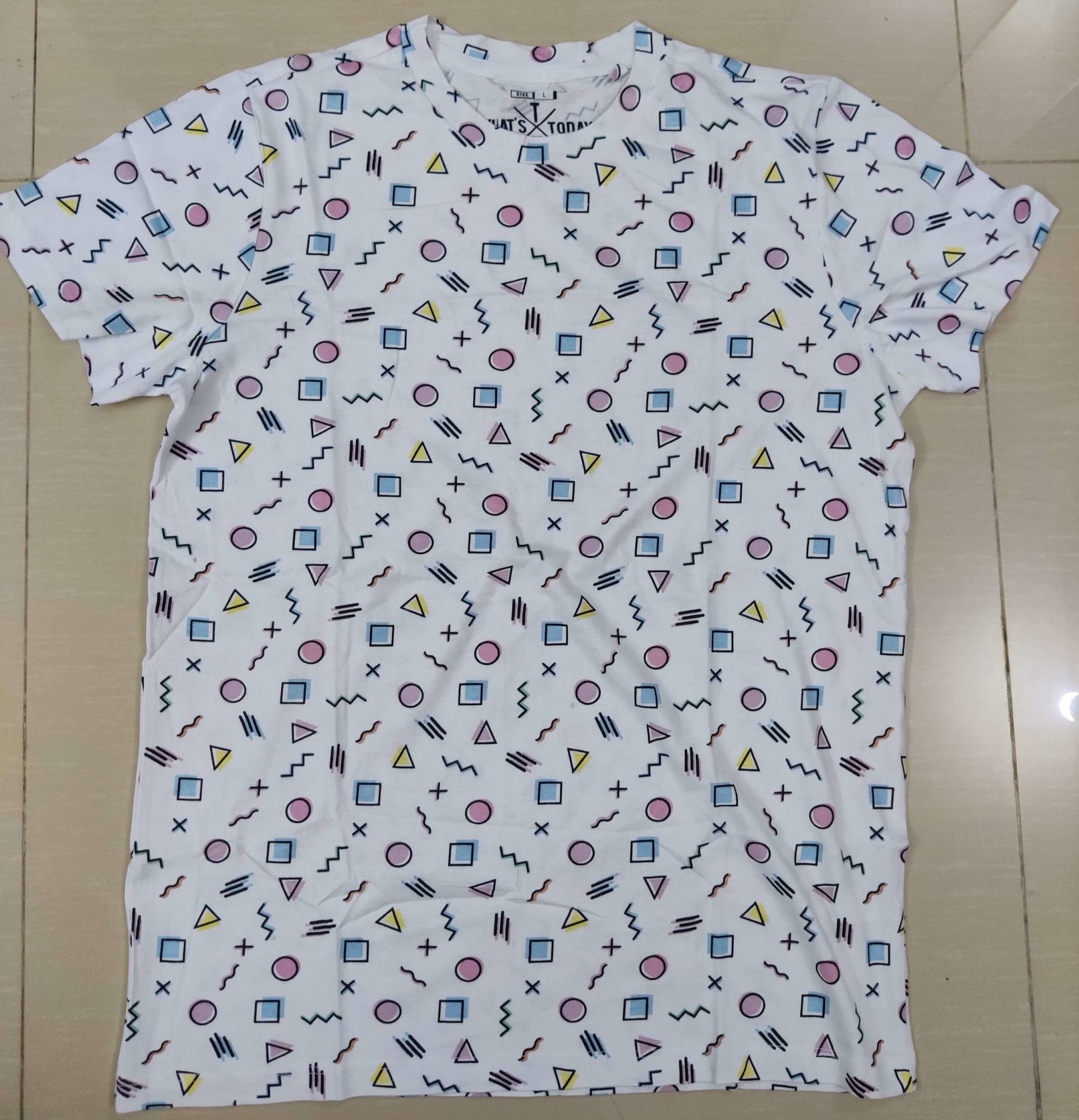 White T-Shirt with Color Print