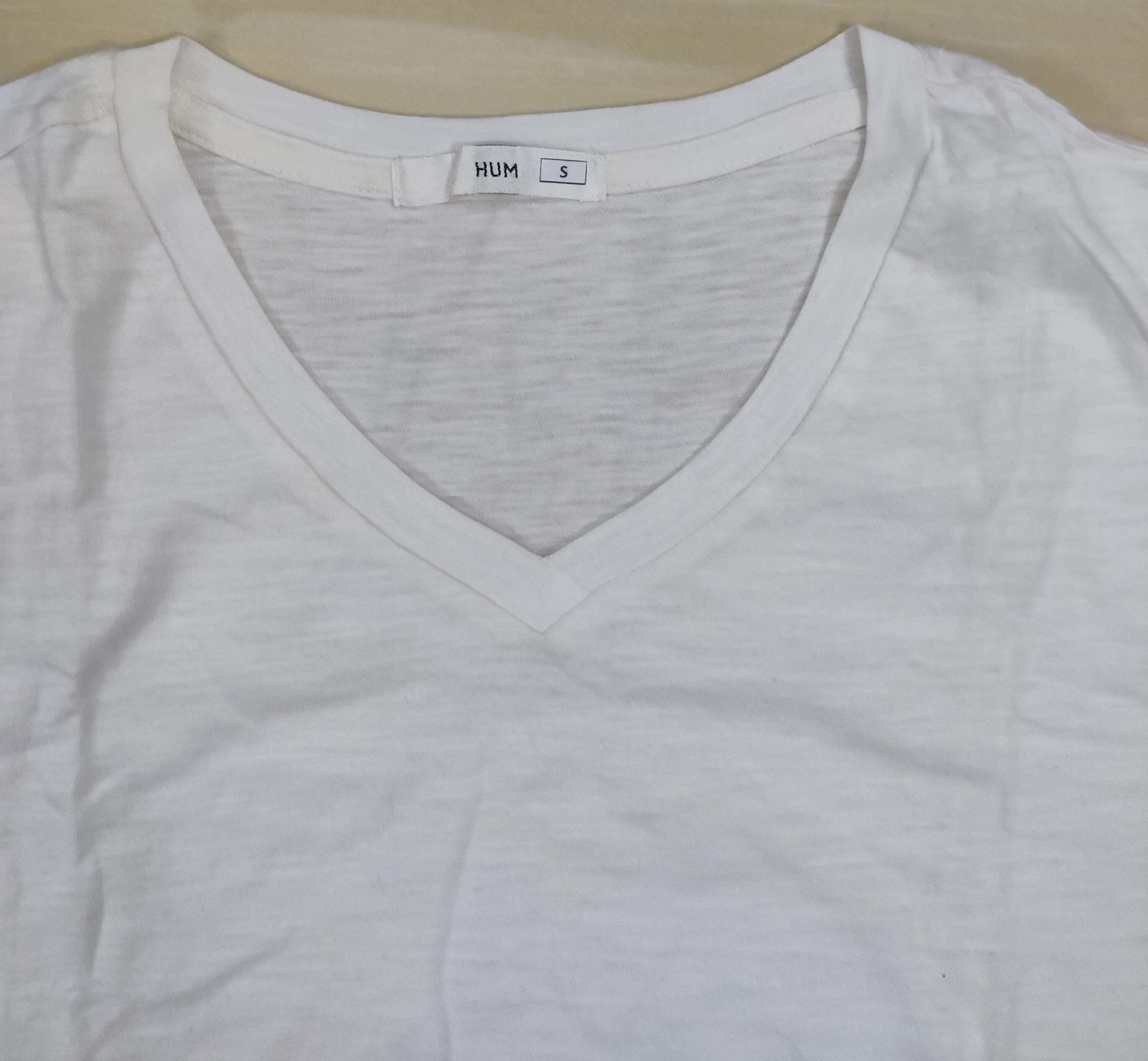 Solid White Slight V-Neck T-Shirt Solid White Slight V-Neck T-Shirt