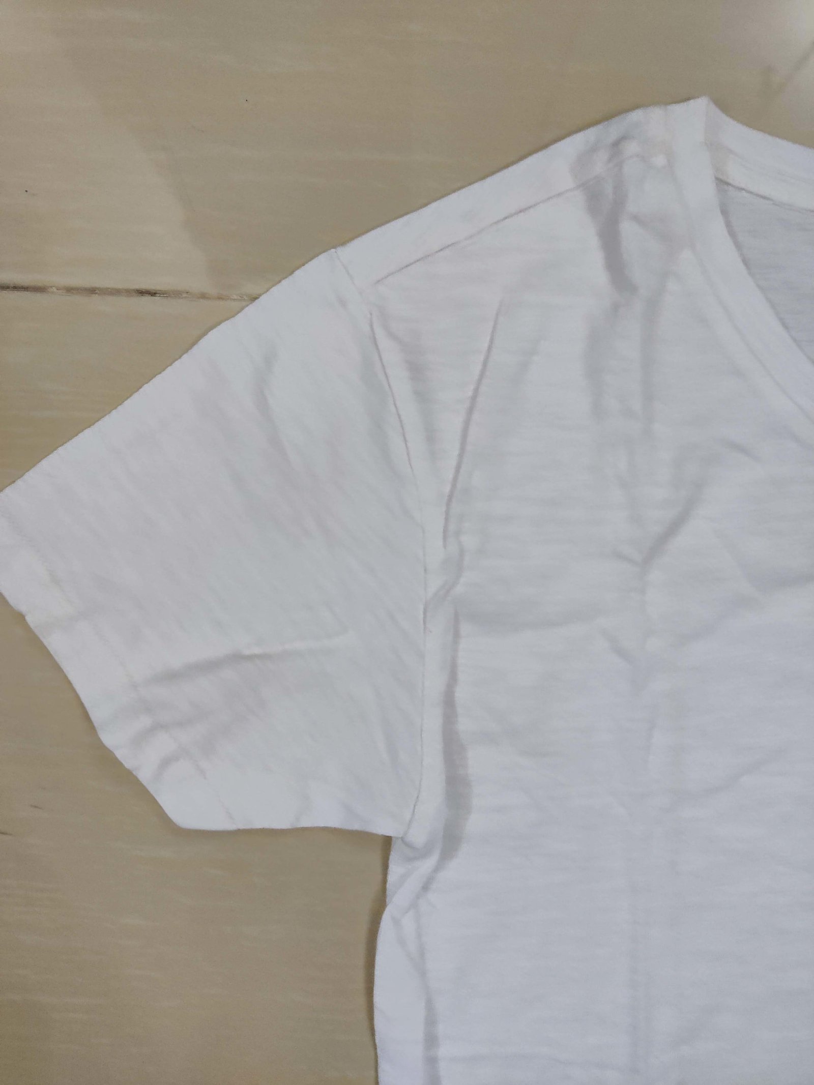 Solid White Slight V-Neck T-Shirt Solid White Slight V-Neck T-Shirt