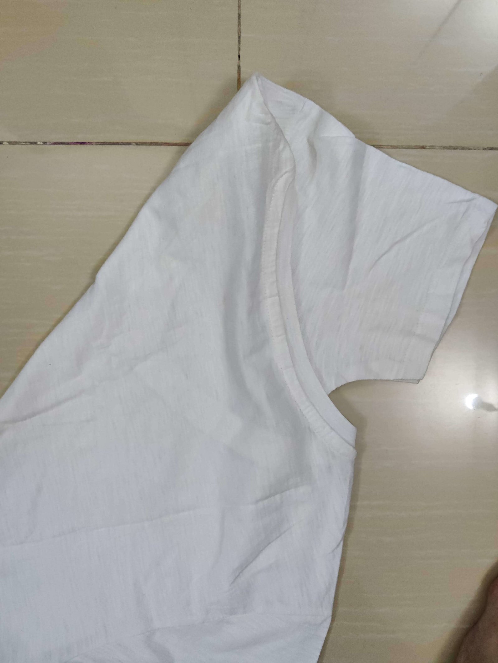 Solid White Slight V-Neck T-Shirt Solid White Slight V-Neck T-Shirt