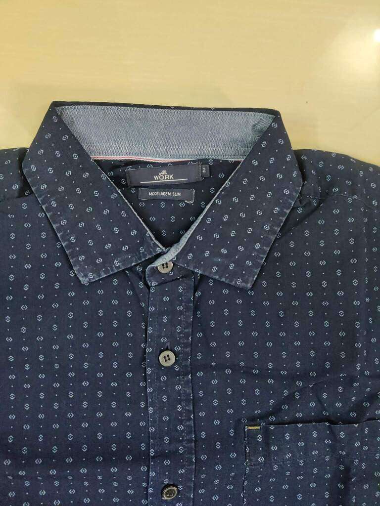 Navy Blue All Over Printed Full Sleeve Shirt