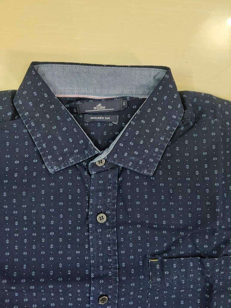 Navy Blue All Over Printed Full Sleeve Shirt Navy Blue All Over Printed Full Sleeve Shirt