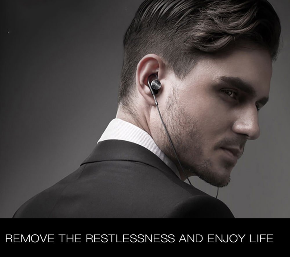 Original QKZ DM10 Earphone Extra Bass Stereo Headphone QKZ DM10 In-ear Earphones Dual Driver Extra Bass Stereo Earbuds with HD Mic and In-line Control- Black