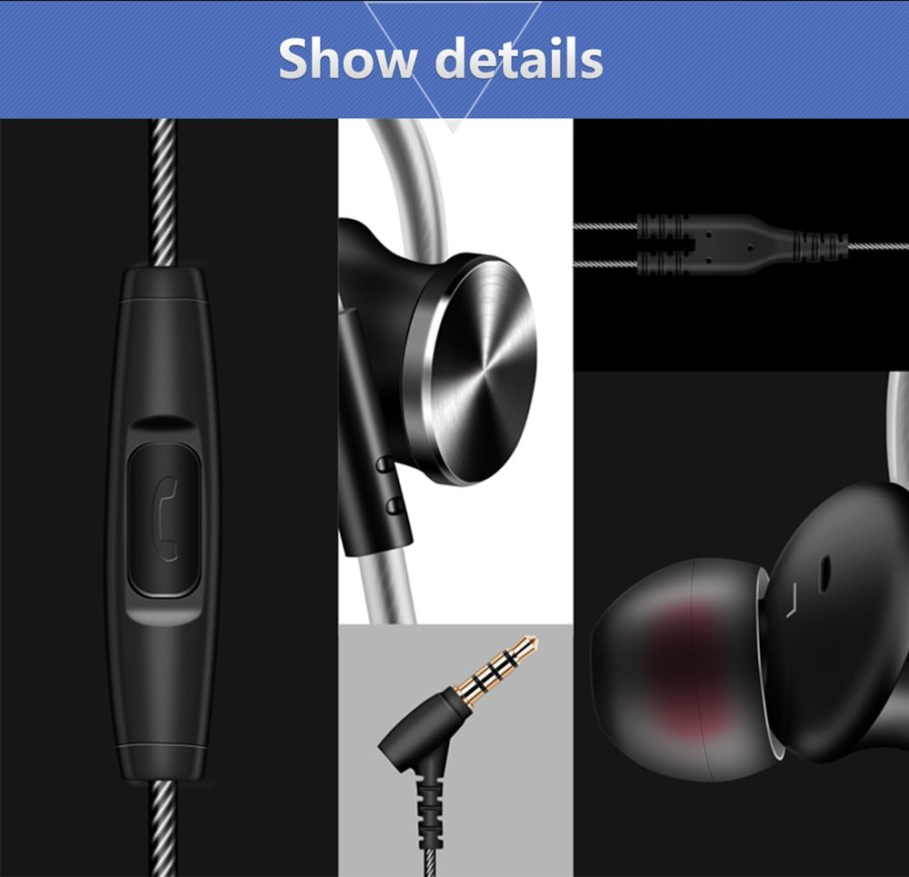 Original QKZ DM10 Earphone Extra Bass Stereo Headphone QKZ DM10 In-ear Earphones Dual Driver Extra Bass Stereo Earbuds with HD Mic and In-line Control- Black