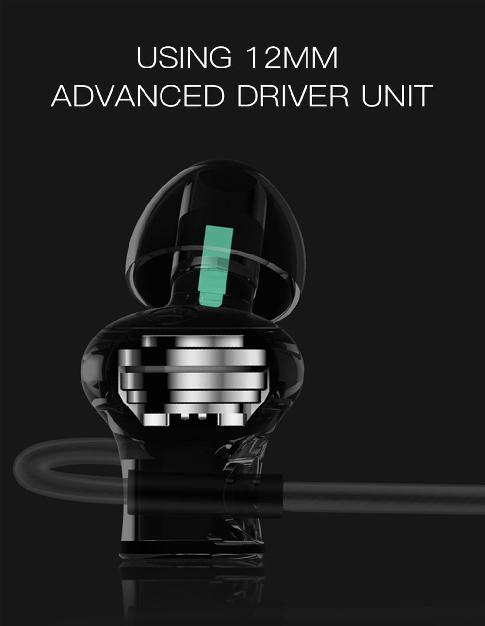 Original QKZ DM10 Earphone Extra Bass Stereo Headphone QKZ DM10 In-ear Earphones Dual Driver Extra Bass Stereo Earbuds with HD Mic and In-line Control- Black
