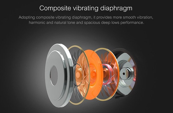 Rock Zircon Stereo Earphone with Mic Nano Material 3.5mm Audio Input HD Tone - Black