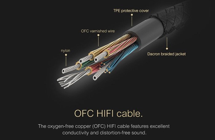 Rock Zircon Stereo Earphone with Mic Nano Material 3.5mm Audio Input HD Tone - Black