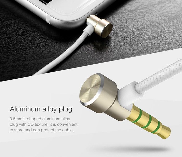 Rock Zircon Stereo Earphone with Mic Nano Material 3.5mm Audio Input HD Tone - Black