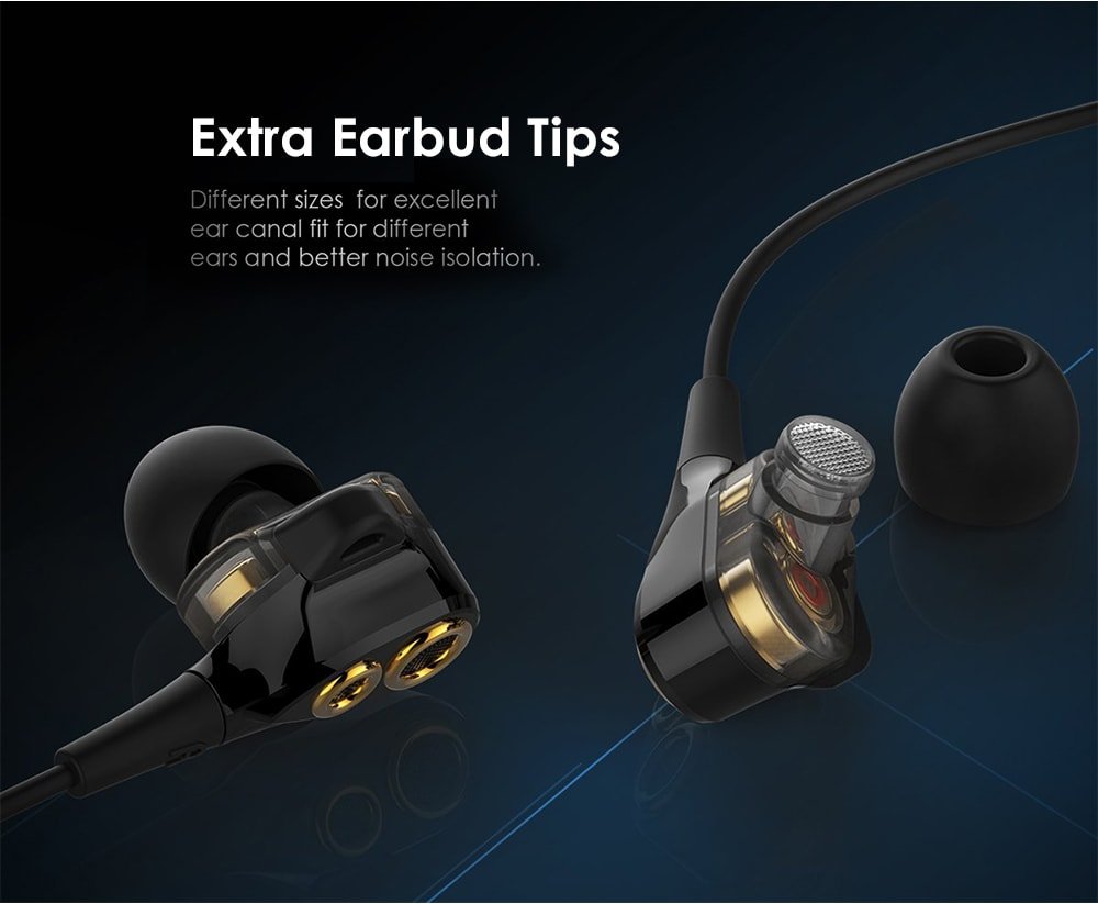 UIISII T8 In-ear Shocking Bass Earphones with Mic- Red