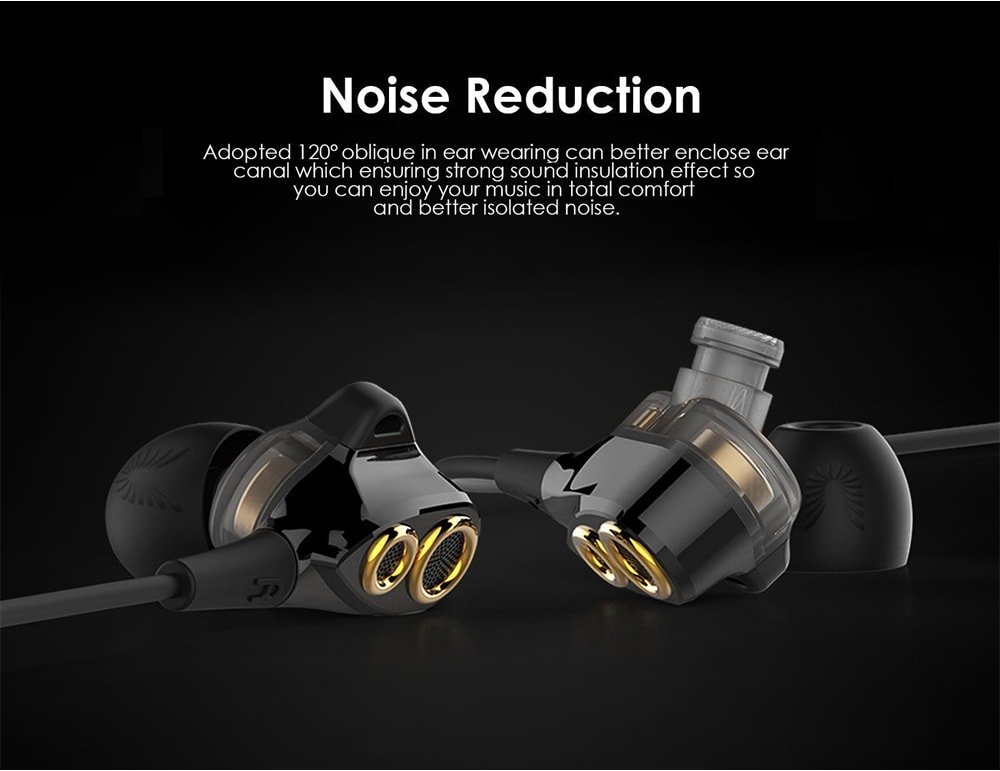 UIISII T8 In-ear Shocking Bass Earphones with Mic- Red