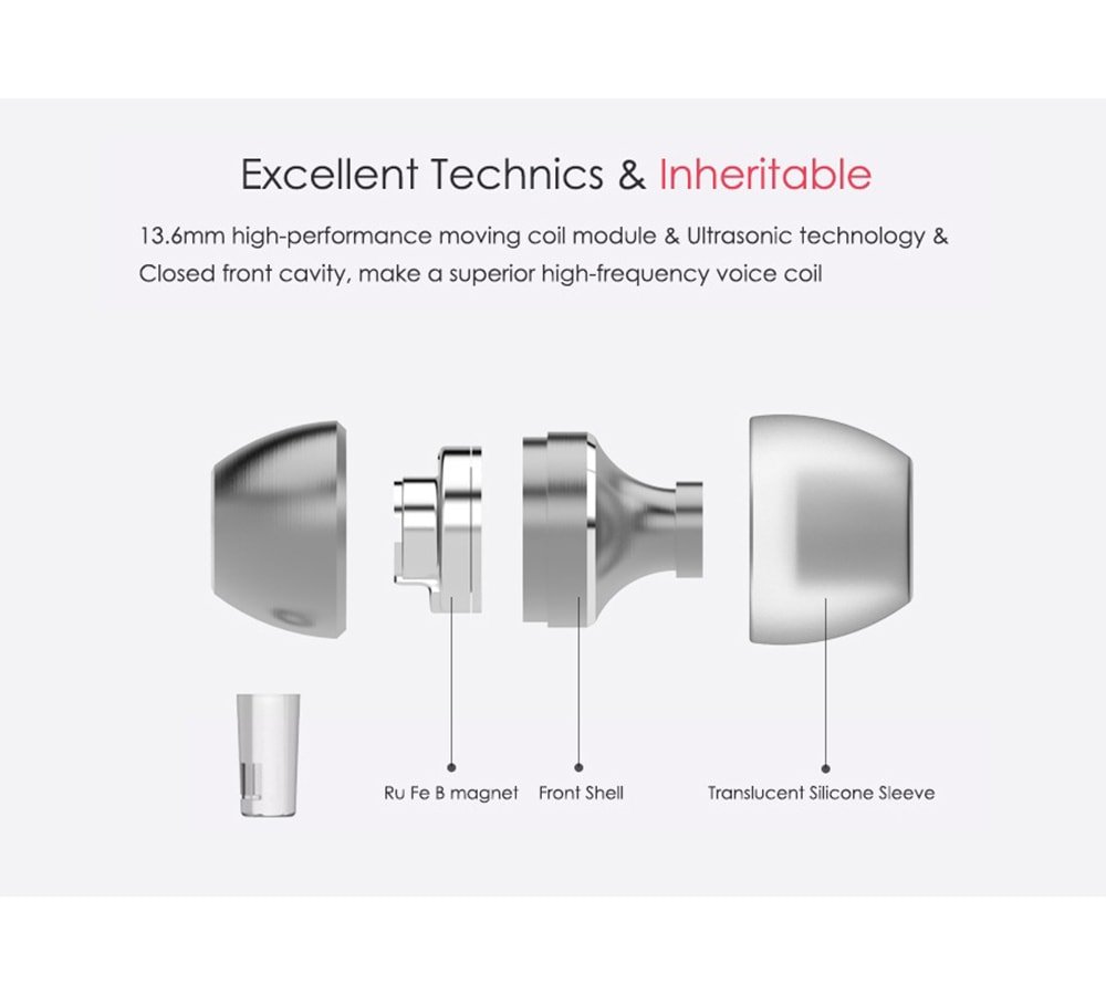 UIISII HM7 In-ear Wired Fragrance Music Earphones with On-cord Control- Silver