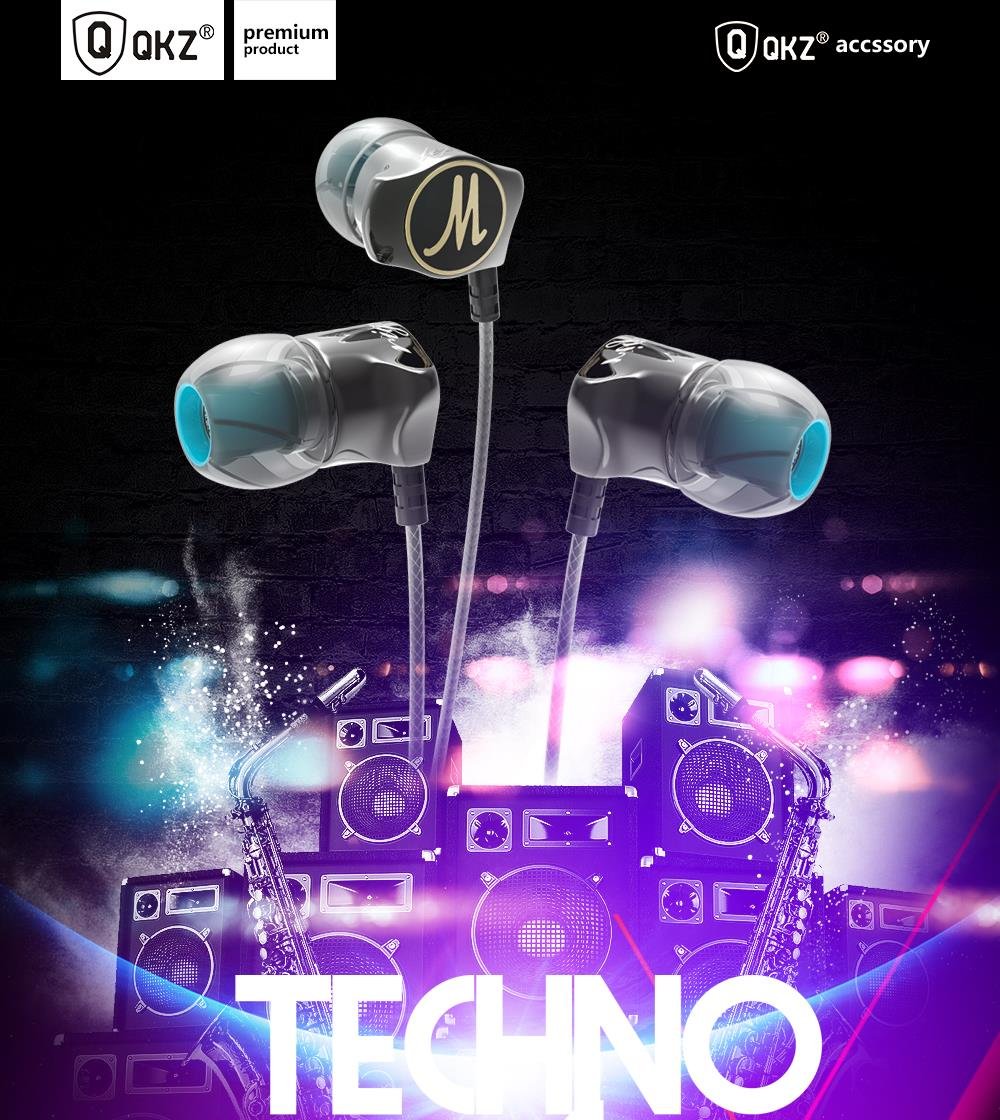 Original QKZ DM7 Zinc Alloy In Ear Earphone - Black Original QKZ DM7 Zinc Alloy In Ear Earphone - Black