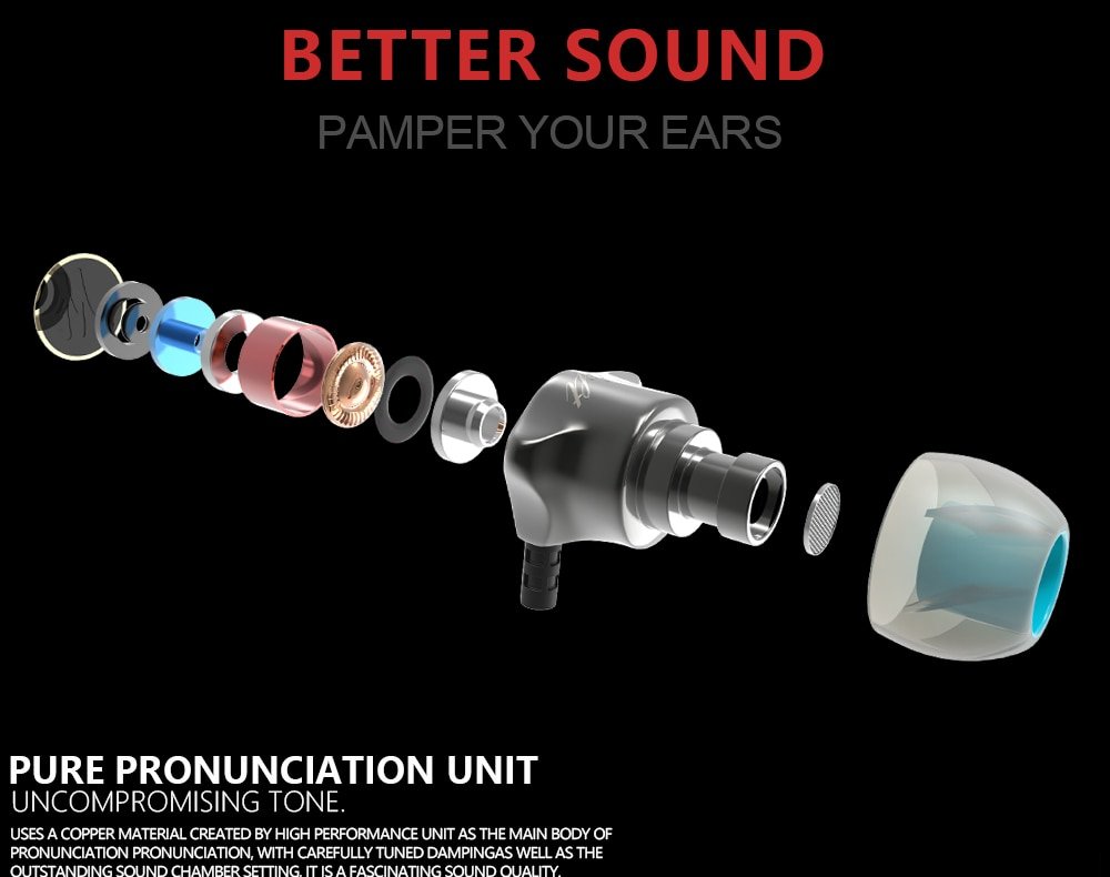 Original QKZ DM7 Zinc Alloy In Ear Earphone - Black Original QKZ DM7 Zinc Alloy In Ear Earphone - Black