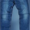 Deep Blue Ripped Faded Jeans