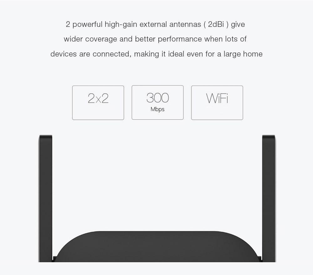 Original Xiaomi Pro 300M WiFi Amplifier for Mi Router- Black