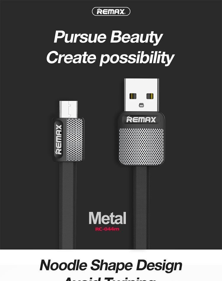 Original Remax RC-044m Metal Platinum Micro USB Data Cable - black REMAX innovative micro usb cable_01