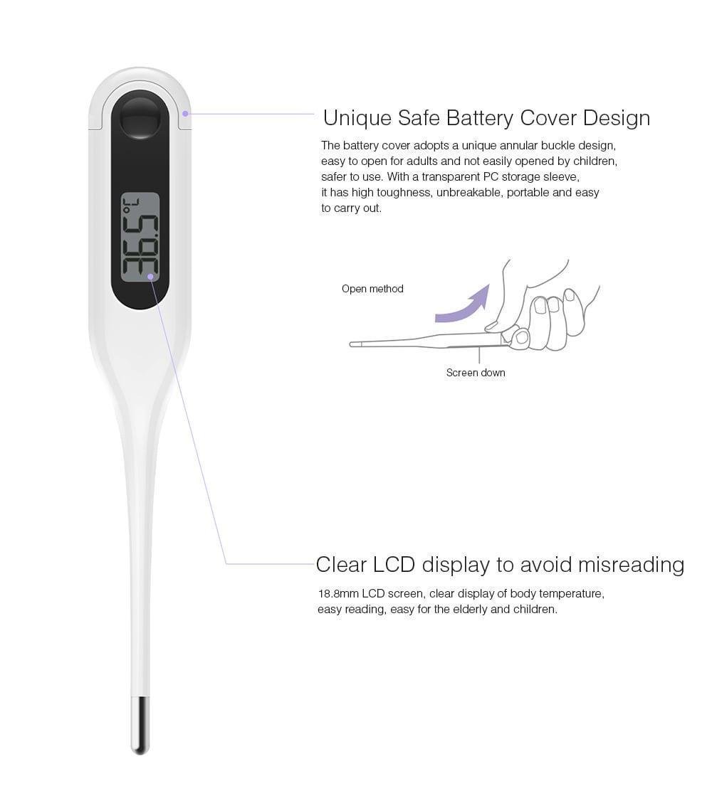 Xiaomi MMC - W201 Dual-purpose Portable LCD Medical Electronic Thermometer- White