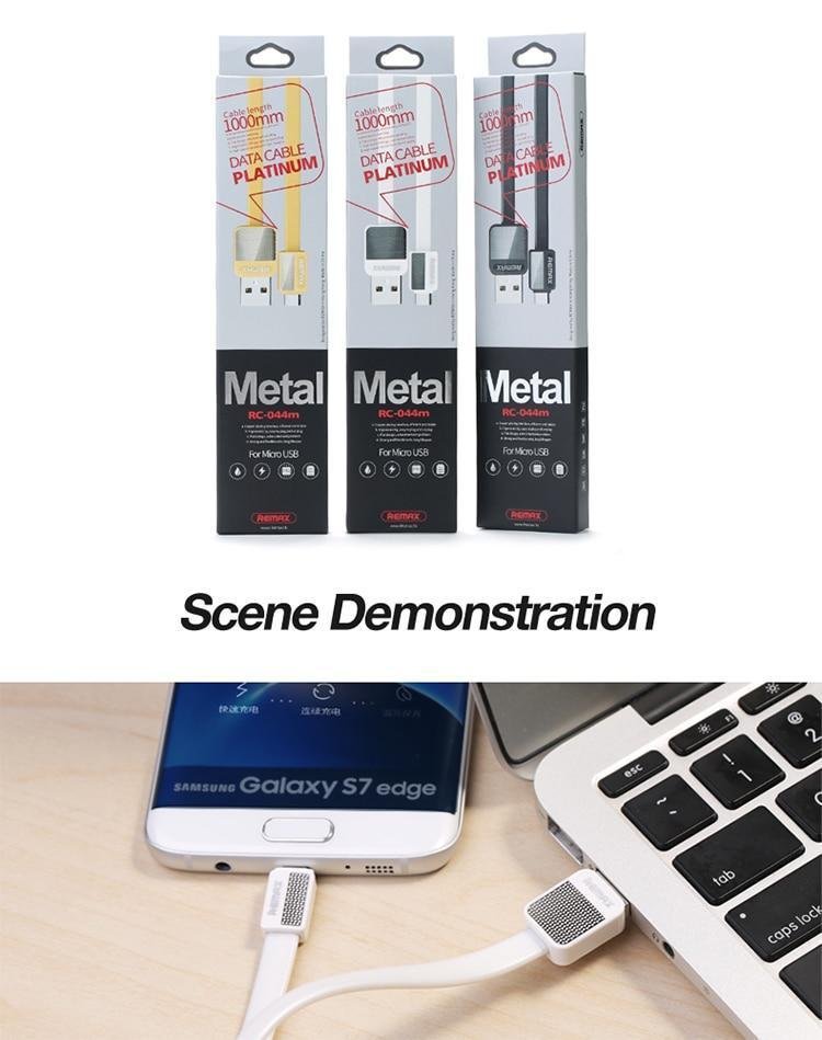 Original Remax RC-044m Metal Platinum Micro USB Data Cable - black REMAX innovative micro usb cable_06