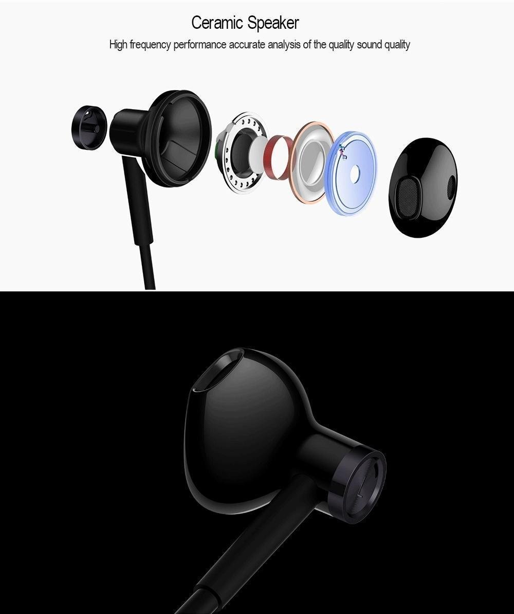 Mi Original Half In-ear Dual-unit Driver Earphones with Mic - Black Xiaomi Half In-ear Dual-unit Driver Earphones with Mic - Black