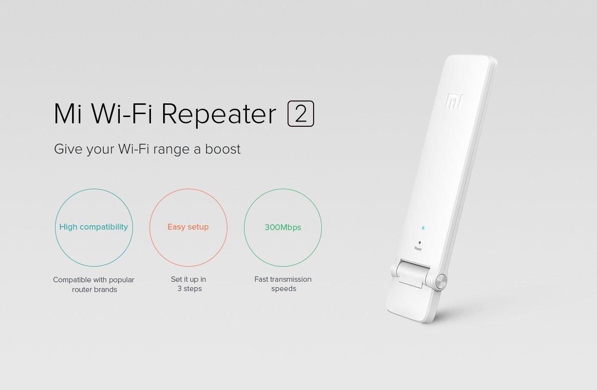 Original Xiaomi Mi WiFI Repeater 2 300Mbps WiFi Range Extender - White