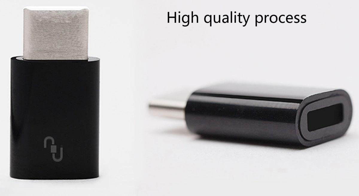 Original XiaoMi USB Type-C Male to Micro USB Female Connector for Home / Office- Black