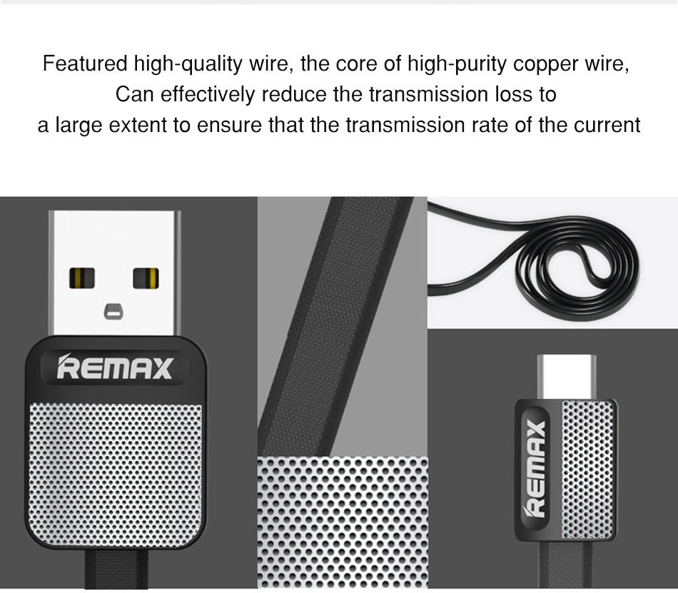 Original Remax RC-044a Metal Platinum Type-C USB Data Cable - black Original Remax RC-044a Metal Platinum Type-C USB Data Cable - black