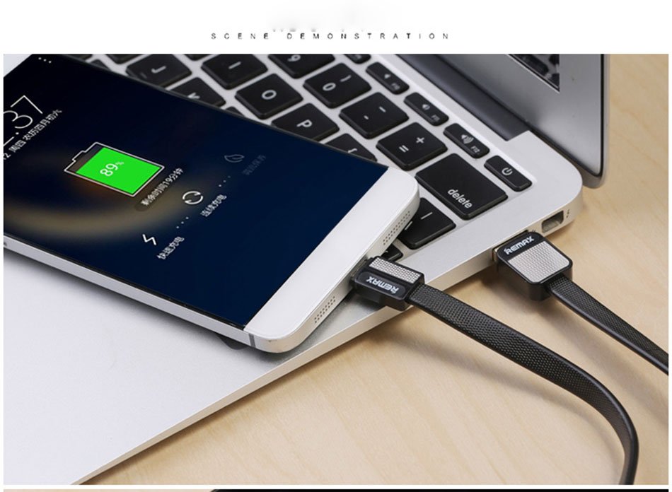 Original Remax RC-044a Metal Platinum Type-C USB Data Cable - black Original Remax RC-044a Metal Platinum Type-C USB Data Cable - black