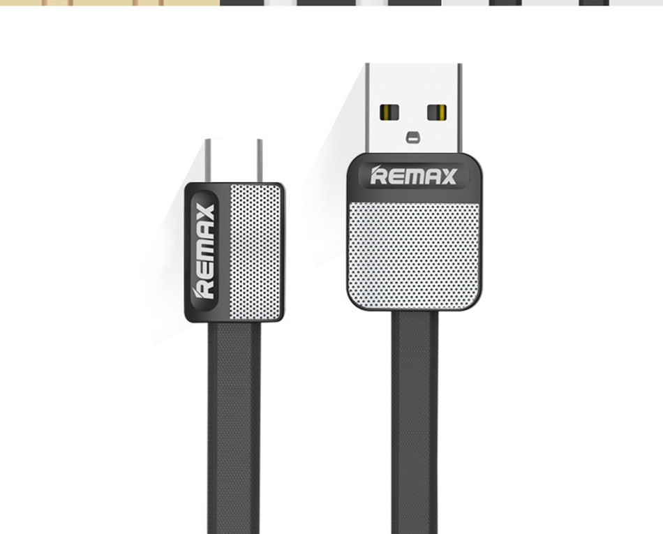 Original Remax RC-044a Metal Platinum Type-C USB Data Cable - black
