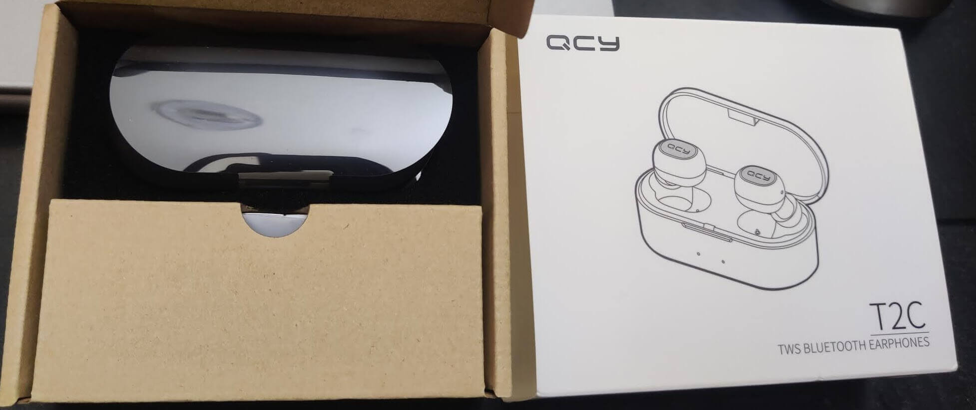 Original QCY T2C TWS Wireless Bluetooth 5 Version Headset Earphones - Black