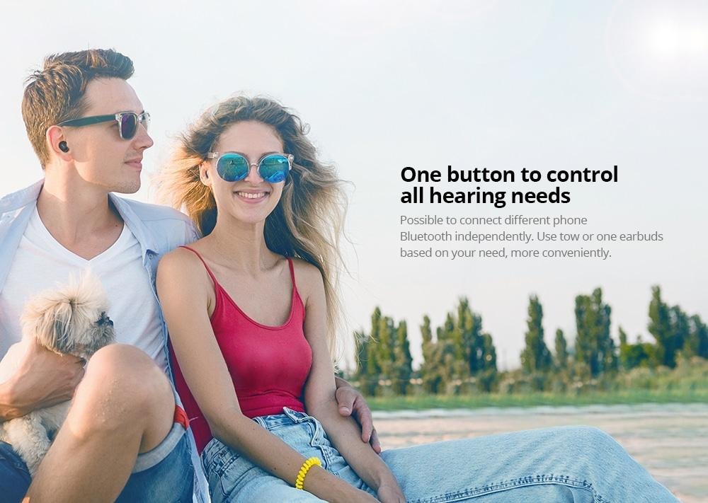 QCY T2C / T1S TWS Bluetooth Earphones Binaural Wireless Stereo Earbuds with Mic and Charging Dock- Black QCY T2C / T1S TWS Bluetooth Earphones Binaural Wireless Stereo Earbuds with Mic and Charging Dock- Black