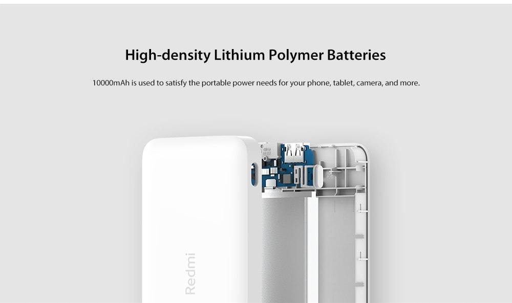 Xiaomi PB100LZM Redmi Power Bank 10000mAh Dual Input / Output Ports / 18W Charging Standard Version- White Xiaomi PB100LZM Redmi Power Bank 10000mAh Dual Input / Output Ports / 18W Charging Standard Version- White