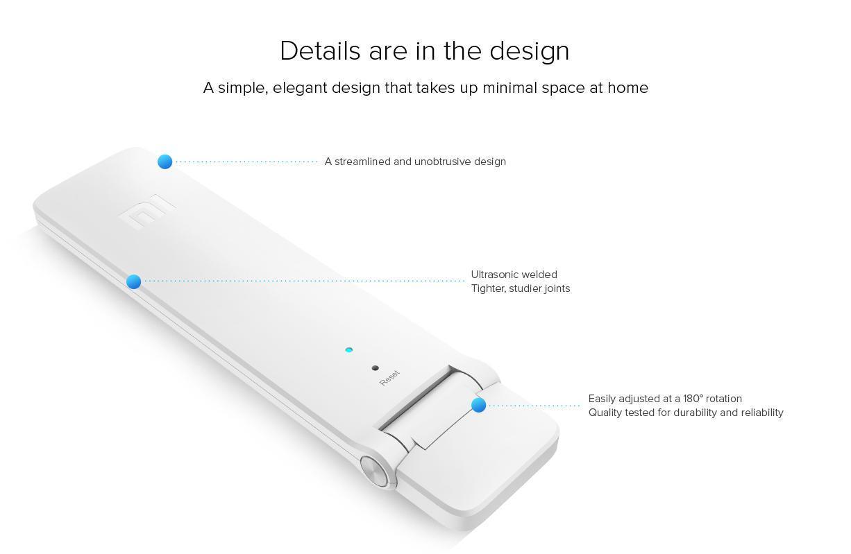 Original Xiaomi Mi WiFI Repeater 2 300Mbps WiFi Range Extender - White