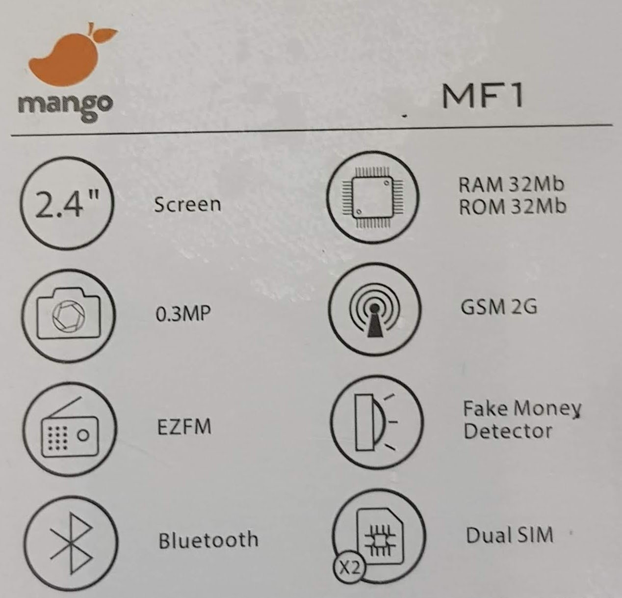 Mango MF1 - Folding Feature Phone - Money Detector - MTK Chipset - Dual SIM - 0.3MP Camera - Black Mango MF1 - Folding Feature Phone - Money Detector - MTK Chipset - Dual SIM - 0.3MP Camera - Black