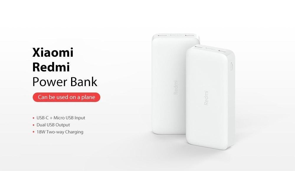 Xiaomi PB200LZM Redmi Power Bank 20000mAh Dual Input / Output Ports / 18W Charging Fast Charge Version- White Xiaomi PB200LZM Redmi Power Bank 20000mAh Dual Input / Output Ports / 18W Charging Fast Charge Version- White