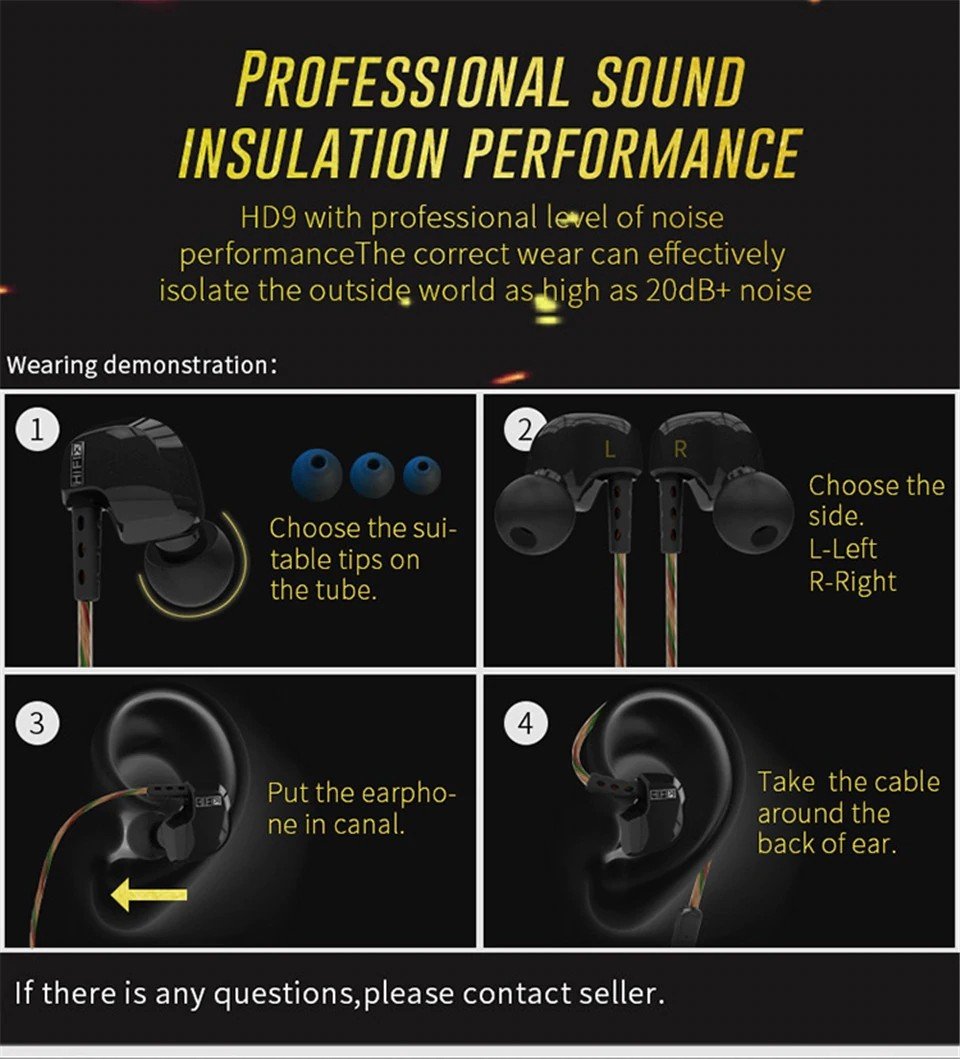 Kz Hd9 Earphones Hifi Sport Earbuds (4)