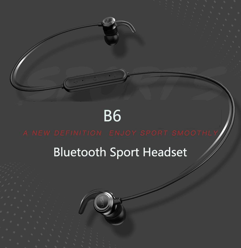 Original UiiSii B6 Waterproof Sports Bluetooth Wireless Earphone - black