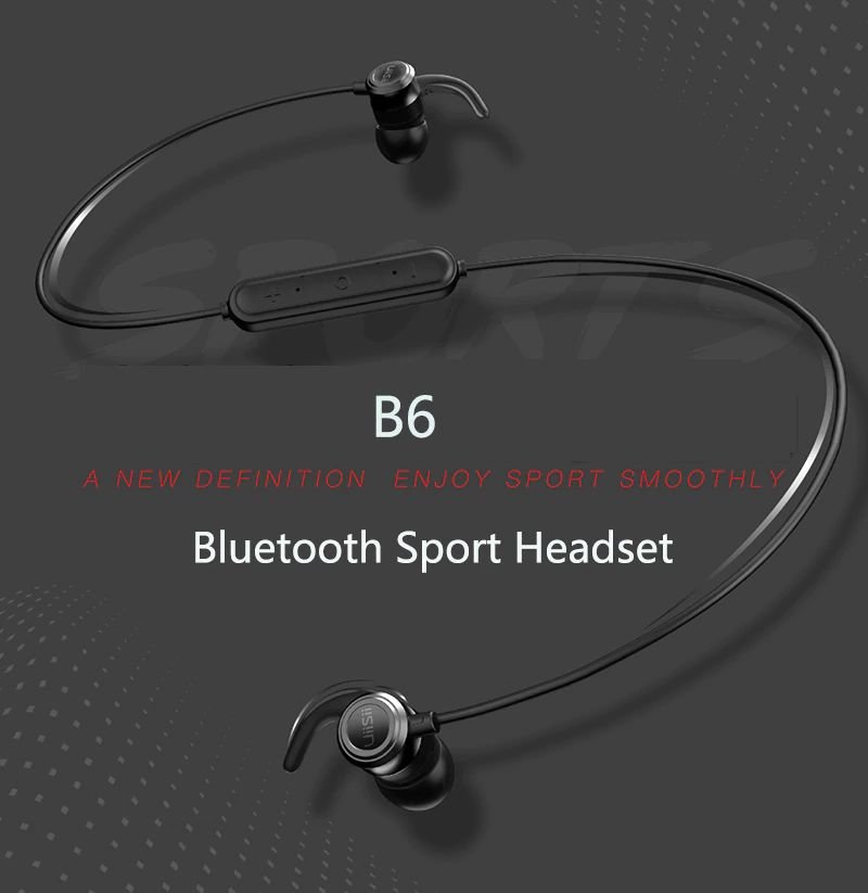 Original UiiSii B6 Waterproof Sports Bluetooth Wireless Earphone - black Original UiiSii B6 Waterproof Sports Bluetooth Wireless Earphone - black