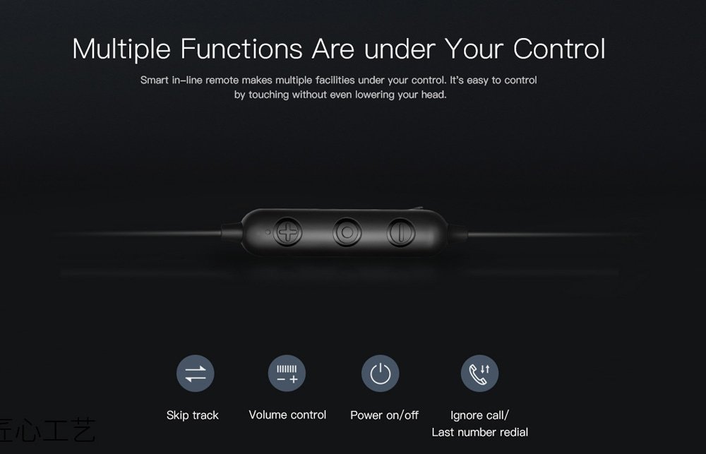 QCY M1C Bluetooth Earphones Wireless Magnetic Buds- Black