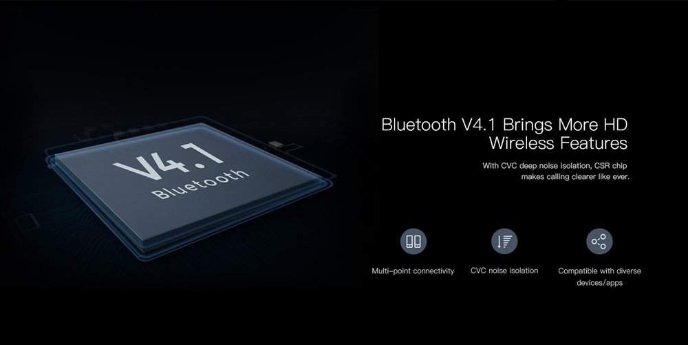 QCY M1C Bluetooth Earphones Wireless Magnetic Buds- Black