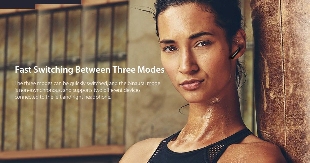 QCY T5 Bluetooth 5.0 Binaural In-ear Earphones Wireless Charging Earbuds with Mic and Charging Dock- Black