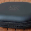Semi hard rubber Earphone Pouch with zipper storage case Oval shape- black