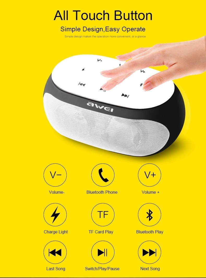 Original Awei Y200 HiFi Wireless Speaker Bluetooth - yellow