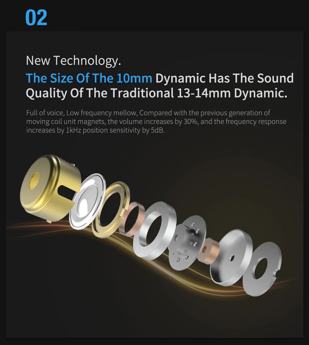 Original KZ ZSN pro Quad-core Moving Double Circle Headphones - blue